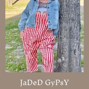 Cute Brand New Jaded Gypsy Endless Travels  Overalls